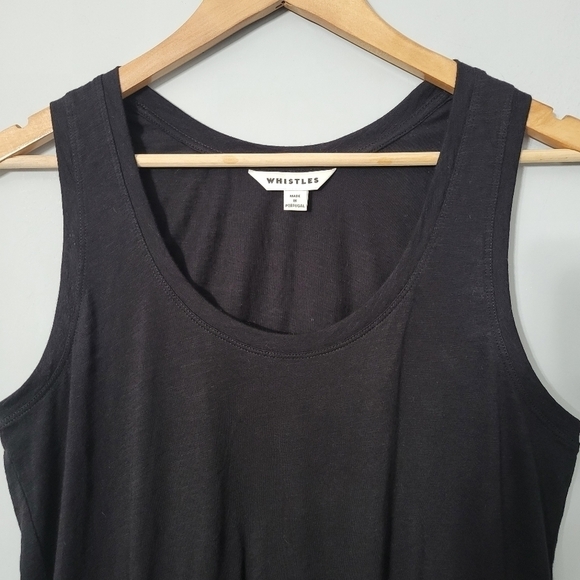 Whistles Black Cotton Tank Top - Picture 3 of 8